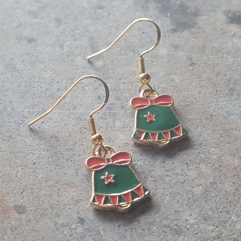 Holiday Bells Christmas Earrings